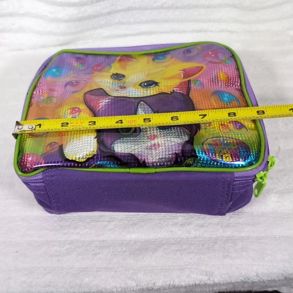Lisa Frank Bubble Kittens Cats Soft Lunch Box Bag Lunchbox Pink Purple Zip - Picture 7 of 7